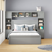 Load image into Gallery viewer, Bed With All In One Cabinet, Shelf And Sockets, Twin Long Trundle
