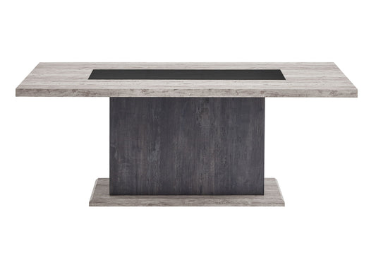 D8030DT - Dining Table Base With Storage Drawers - Black / Brown
