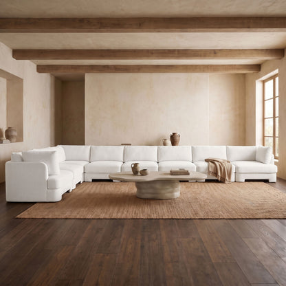 Hammond - Velvet Performance Fabric Upholstered 8 Piece L-Shaped Sectional
