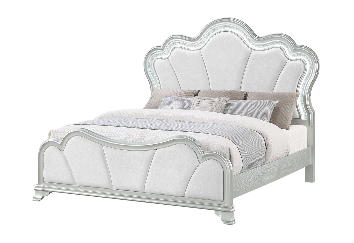 Aria - Queen Bed Headboard With LED - Silver