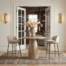 Load image into Gallery viewer, Ferro - Performance Fabric Upholstered Bar Stool - Antique Brass
