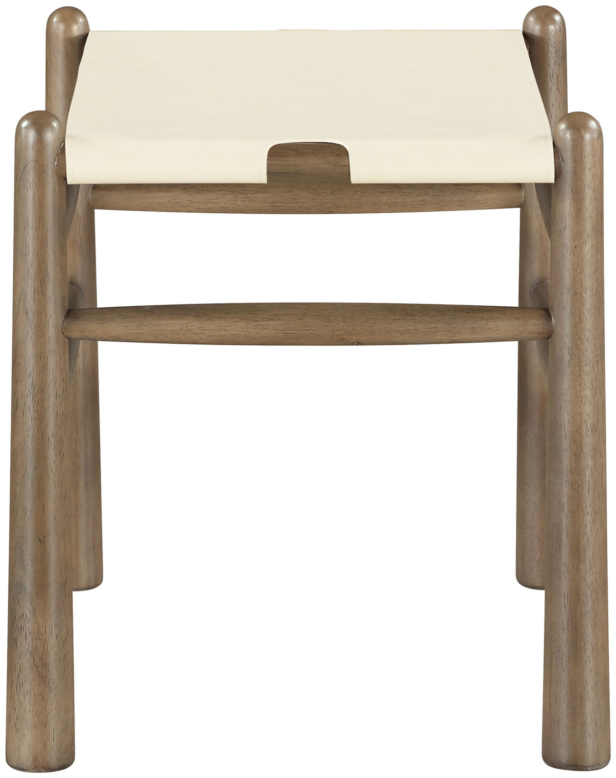 Santos - Faux Leather Upholstered Bench - Walnut Frame