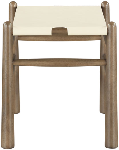 Santos - Faux Leather Upholstered Bench - Walnut Frame