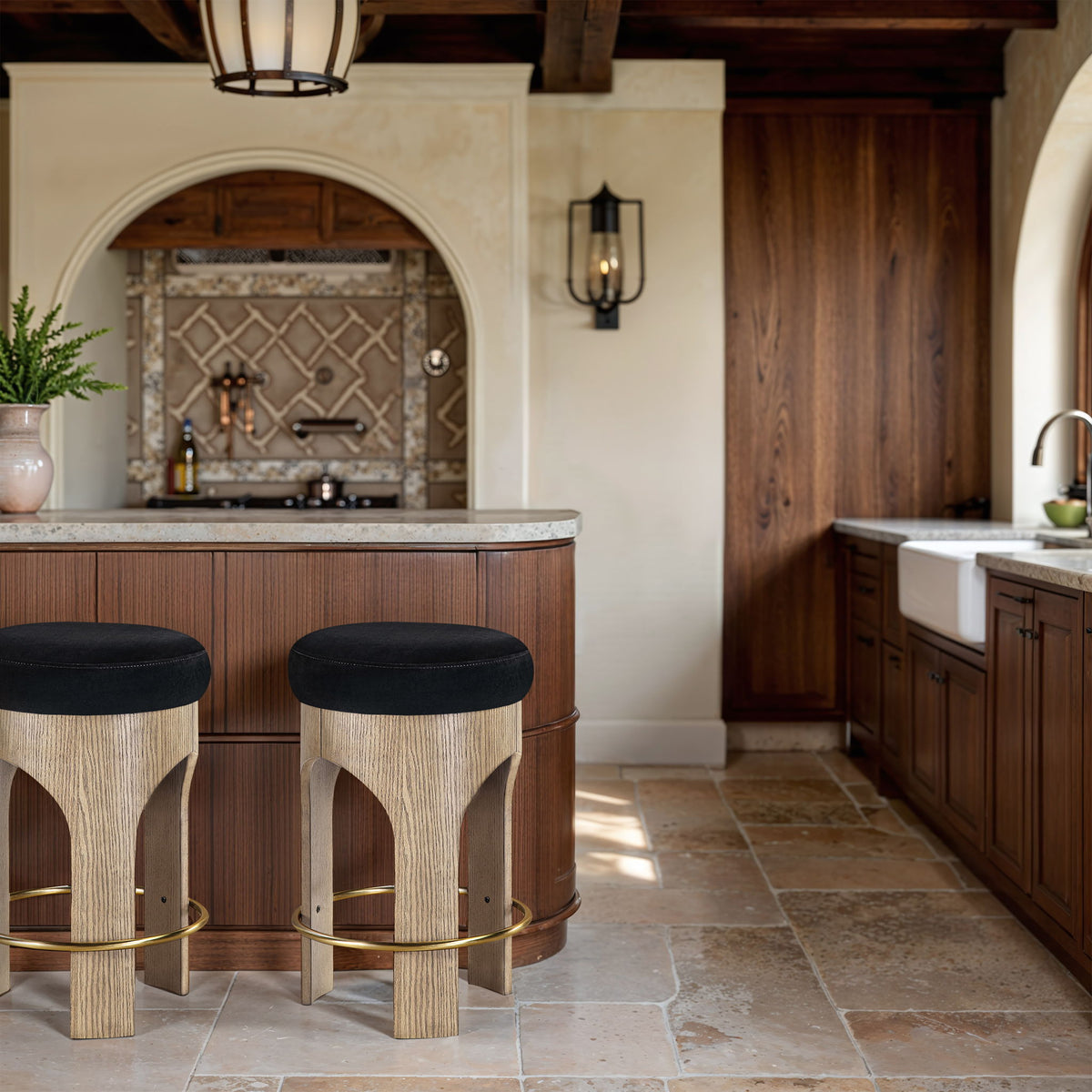 Bocceli - Counter Stool - Natural Base