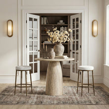 Load image into Gallery viewer, Ferro - Performance Fabric Upholstered Backless Bar Stool - Antique Brass
