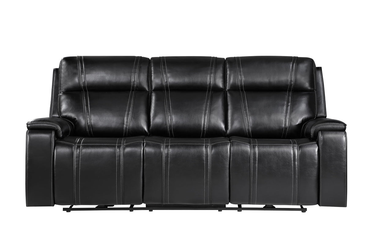 U8881 - Power Reclining Sofa With Armrest Cupholder, DDT With Watch Charger, Immerse Speaker With Subwoofer And Multi-Color LED - Black