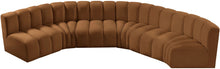Load image into Gallery viewer, Arc - Velvet 6 Piece U-Shaped Modular Sofa - Saddle
