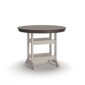 Vista Highlands - Round Counter Table With Umbrella Option - Brown / White - Ego Home Furniture