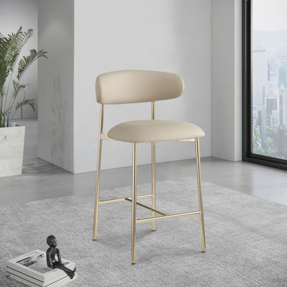 Lupita - Counter Stool With Brushed Gold Frame (Set of 2)