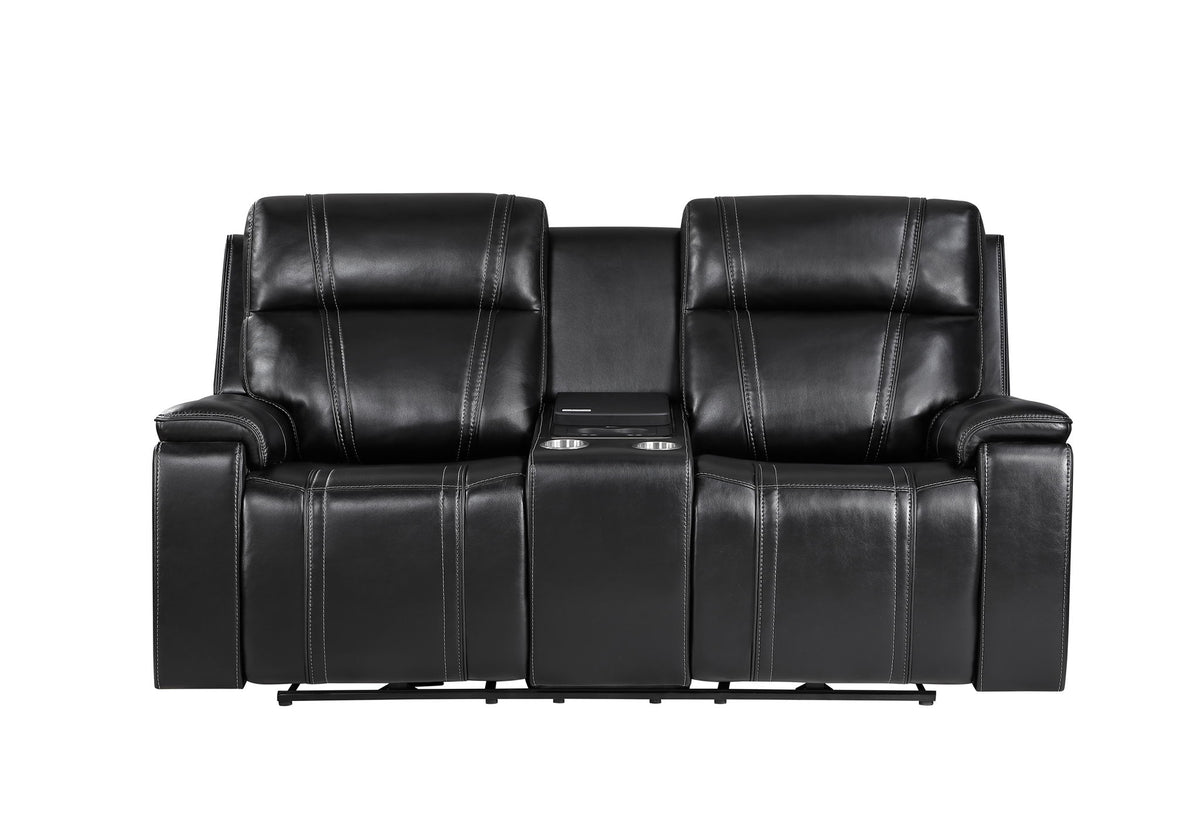 U8880 - 3 Piece Living Room Set (Power Reclining Sofa / Power Console Reclining Loveseat / Power Recliner) - Black