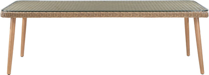 Seacrest - Tempered Glass Top And Wicker Outdoor Patio Dining Table