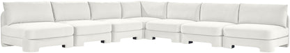 Hammond - Velvet Performance Fabric Upholstered 7 Piece Armless Sectional
