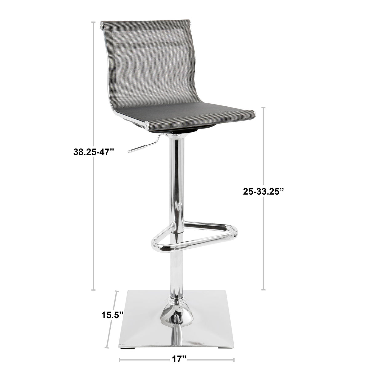 Mirage - Contemporary Adjustable Barstool With Swivel - Ego Home Furniture