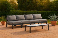 Load image into Gallery viewer, Nizuc - Outdoor Patio 4 Seat Armless Modular Sofa With Gray Frame
