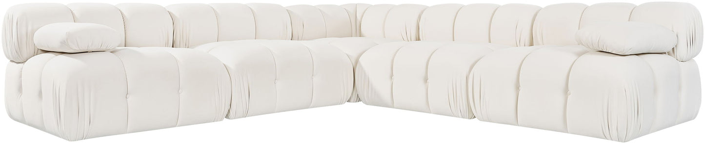 Orin - Velvet Fabric 5 Piece Modular Sectional