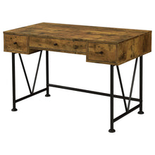 Load image into Gallery viewer, Analiese 3-drawer Writing Desk Antique Nutmeg and Black - Ego Home Furniture
