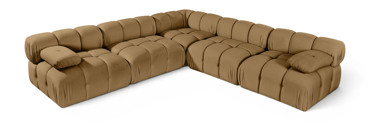 Orin - Velvet Fabric 5 Piece Modular Sectional