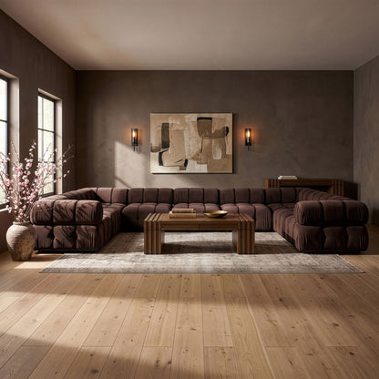 Orin - Velvet Performance Fabric Upholstered 9 Piece Sectional