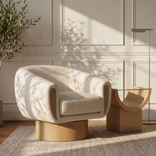 Load image into Gallery viewer, Avella - Interwoven Fabric Swivel Accent Chair - Light Brown Base
