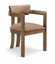 Load image into Gallery viewer, Lavrin - Vegan Leather Upholstered Dining Arm Chair (Set of 2) - Walnut Base
