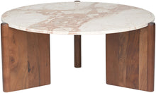 Load image into Gallery viewer, Varenna - Marble Top And Acacia Wood Base Coffee Table - Cream
