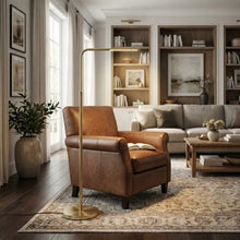 Load image into Gallery viewer, Verve - Floor Lamp With On / Off Switch Adjustable LED Round Base - Gold
