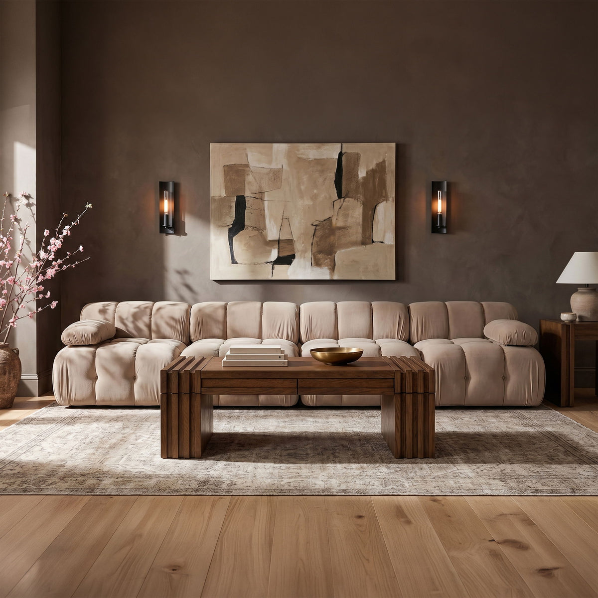 Orin - Velvet 4 Piece Modular Sofa