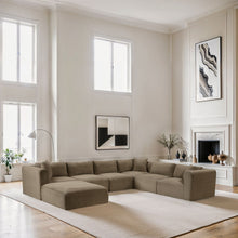 Load image into Gallery viewer, Shaggy - Fabric 7 Piece Modular U-Shaped Sectional With Ottoman
