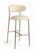 Load image into Gallery viewer, Lupita - Vegan Leather Upholstered Bar Stool (Set of 2) - Cream / Brushed Gold
