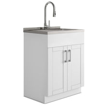 Load image into Gallery viewer, Shaker - Modern Wide, Laundry Cabinet With Faucet And Stainless Steel Sink
