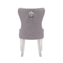 Load image into Gallery viewer, Galaxy Home Simba Stainless Steel Legs Dining Chair (Set of 2) in Grey
