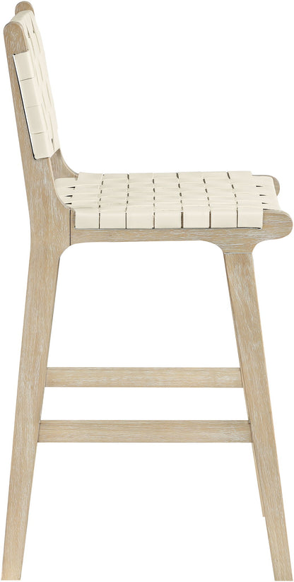 Entwine - Vegan Leather Upholstered Counter Stool - Painted Natural