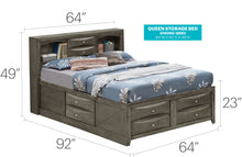 Load image into Gallery viewer, Modern Design Storage Bed With Bookcase Headboard
