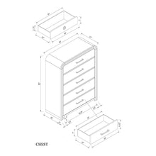 Load image into Gallery viewer, Malco - Chest, Gold Accents - Oak
