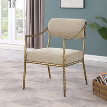 Load image into Gallery viewer, Bastille - Upholstered Dining Arm Chair (Set of 2) - Brass Frame
