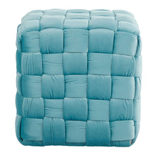 Load image into Gallery viewer, Square Braided Ottoman -
