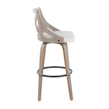 Load image into Gallery viewer, Charlotte - Farmhouse Fixed Height Barstool With Swivel &amp; Round Footrest (Set of 2) - Light Gray / Cream
