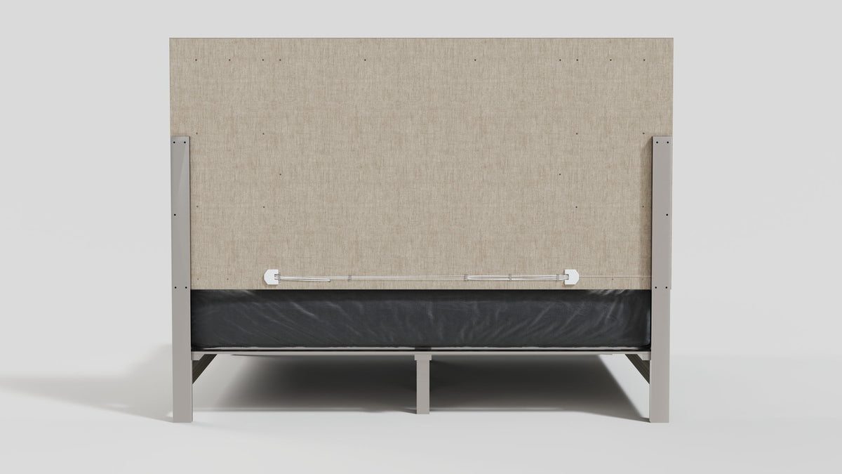 Zambrano - Queen Bed Headboard With LED - Light Gray / White