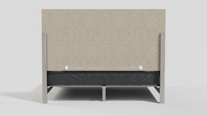 Zambrano - Queen Bed Headboard With LED - Light Gray / White