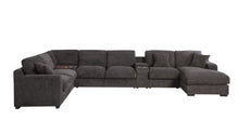 Load image into Gallery viewer, Celine - Corner Sectional Sofa With Right Facing Chaise, Cupholders, And Charging Ports - Gray
