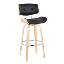 Load image into Gallery viewer, Lombardi - Mid Century Modern Fixed Height Barstool With Swivel With Round Footrest (Set of 2)
