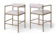 Load image into Gallery viewer, Axis - Linen Textured Beige Fabric Upholstered Counter Stool (Set of 2)
