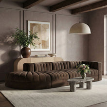 Load image into Gallery viewer, Rummi - Velvet Performance Fabric Upholstered 4 Piece Modular Sectional With Reverse Corner Chair
