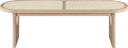 Canovia - Solid Wood And Faux Cane Bench