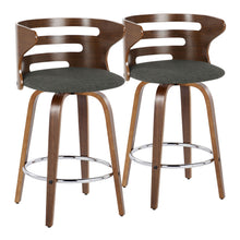 Load image into Gallery viewer, Cosini - Mid Century Modern Fixed Height Barstool With Swivel With Round Footrest (Set of 2)
