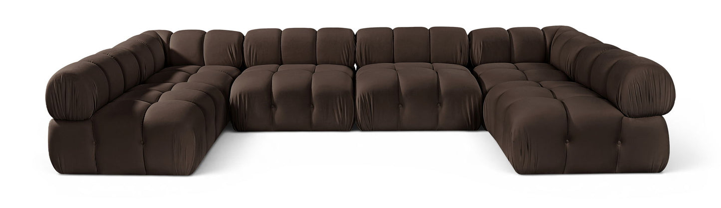 Orin - U-Shaped Velvet 6 Piece Modular Sectional