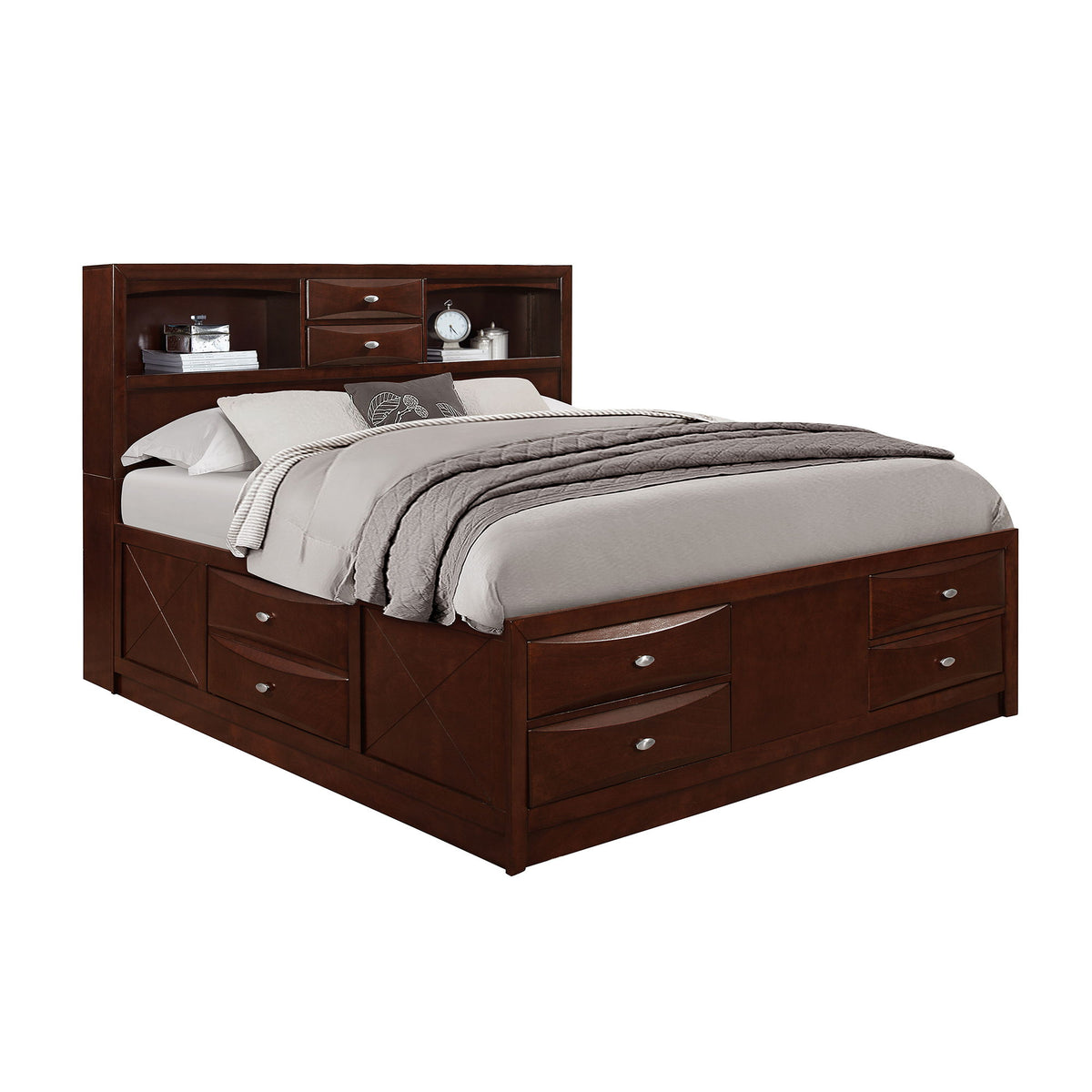 Lucille - Bed With Storage And Bookcase Headboard