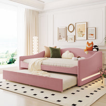 Load image into Gallery viewer, Upholstered Daybed With Light And Trundle
