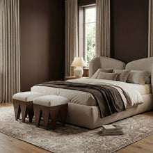 Load image into Gallery viewer, Altair - Fabric Bench - Dark Brown Base
