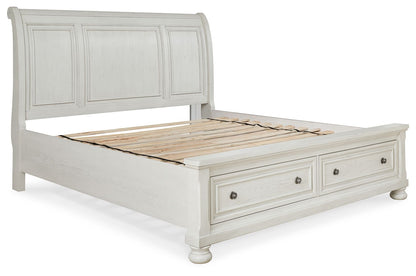Robbinsdale - Cal King Rails with Roll Slats - Antique White